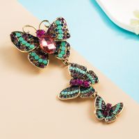 Retro Style Alloy Diamond Butterfly Tree Long Brooch Corsage Jewelry main image 4