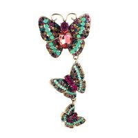Retro Style Alloy Diamond Butterfly Tree Long Brooch Corsage Jewelry main image 6