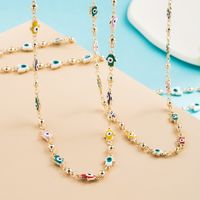 Fashion Copper Inlaid Color Dripping Oil Butterfly Elephant Palm Eye Pendant Long Necklace main image 1
