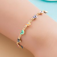 Fashion Creative Devil's Eye Micro-set Diamond Heart Floral Copper Bracelet main image 3