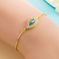 Fashion Devil&#39;s Eye Retro Hip-hop Verkupfertes Echtgold Eingelegtes Zirkonarmband main image 5