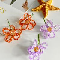 Simple Fashion Handmade Crystal Flower Earrings main image 1