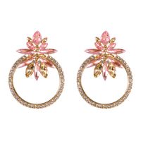 Vintage Style Flower Diamond Alloy Artificial Gemstones Earrings main image 6