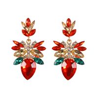Fashion Alloy Diamond Female Drop-shaped Flower Gemstone Earrings main image 4