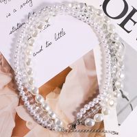 Fashion Multi-layer Winding Pearl Clavicle Chain Short Necklace main image 4