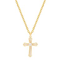 Exaggerated Cross Necklace Geometric Micro-inlaid Zircon Necklace main image 3