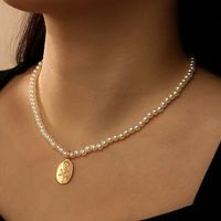 Fashion Pearl Alloy Rose Flower Pendant Necklace main image 1