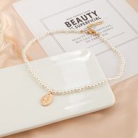 Fashion Pearl Alloy Rose Flower Pendant Necklace main image 4