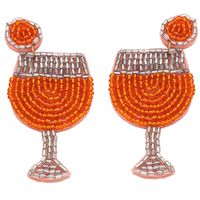 Creative Handmade Beads Wine Glass Pendant Earrings main image 4