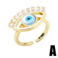 Fashion Snake Female Eye Pentagram Opening Adjustable Ring Copper main image 3