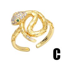 Fashion Snake Female Eye Pentagram Opening Adjustable Ring Copper main image 5