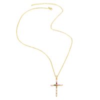 Fashion Zircon Cross Pendant Copper Necklace Simple Accessories main image 6