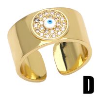 Fashion Devil's Eye Zircon Open Ring Female Copper main image 6