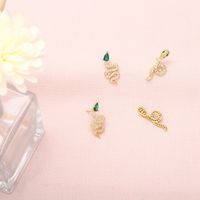 New Fashion Snake Copper Gold-plated Inlaid Zircon Earrings main image 5