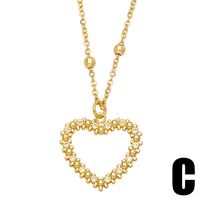Retro Cross Heart Shape Leopard Pendant Copper Necklace Simple Choker main image 5
