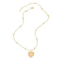 New Heart-shaped Copper Gold-plated Inlaid Zircon Necklace main image 6