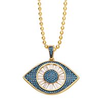Fashion Hip-hop Devil's Eye Pendant Copper Gold-plated Inlaid Zircon Necklace main image 3