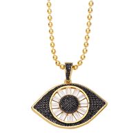 Fashion Hip-hop Devil's Eye Pendant Copper Gold-plated Inlaid Zircon Necklace main image 5