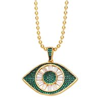 Fashion Hip-hop Devil's Eye Pendant Copper Gold-plated Inlaid Zircon Necklace main image 6