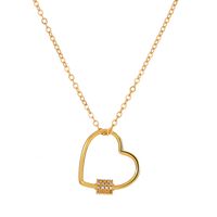 Retro Hollow Heart-shaped Geometric Copper Necklace main image 6