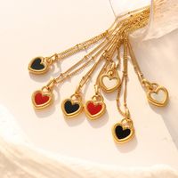 Fashion Simple Double-sided Heart-shaped Shell Titanium Steel Necklace main image 1