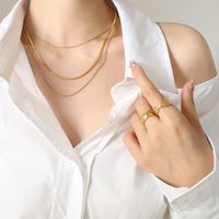 Mode Retro Einfache Halskette Muilt-schicht Titan Stahl Schlüsselbeinkette main image 5