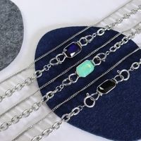 Fashion Simple Zircon Double-layer Titanium Steel Necklace main image 2