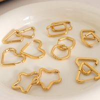Heart Plating 304 Stainless Steel No Inlaid 18K Gold Plated Earrings main image 1