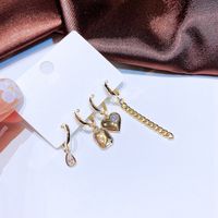 Fashion 4-piece Set Copper Chain Tassel Star Water Drop Heart-shaped Earrings main image 3