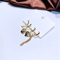Fashion 4-piece Set Copper Chain Tassel Star Water Drop Heart-shaped Earrings main image 4