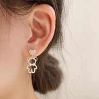 Nouvelles Boucles D'oreilles En Perles De Cuivre Avec Pendentif Ours Mignon main image 3