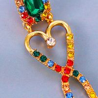 New Fashion Female Color Diamond Geometric Heart-shaped Shape Earrings main image 4