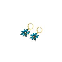 Fashion Double-layer Crystal Four-color Petal Romantic Alloy Earrings main image 6