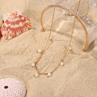 Modische Halskette Mit Perlenhirse, Quaste, 18 Karat Gold, Edelstahl main image 4