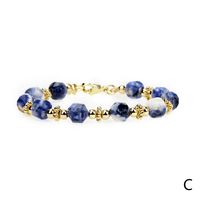 Bracelet En Perles De Cuivre Plaqué Or Avec Pierre De Sang De Malachite Géométrique 8mm main image 6