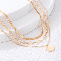 Simple Alloy Disc Hollow Multi-layer Necklace main image 4