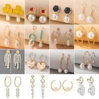 Fashion Pearl Five-pointed Star Branch Snowflake Tassel Earrings main image 1