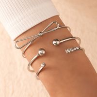 Fashion Bow Diamond Geometric Bead Opening Three-piece Bracelet main image 1