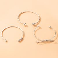 Fashion Bow Diamond Geometric Bead Opening Three-piece Bracelet main image 4