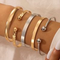 Fashion Stacking Gold And Silver Glossy Geometric Animal Snake Open Bracelet main image 3