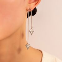 Fashion Alloy Heart Pendant Geometric Square Earrings main image 6