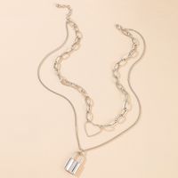 New Jewelry Alloy Heart-shaped Lock Two-layer Necklace Wholesale main image 4