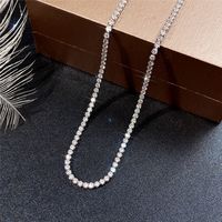 Aaa Zircon White Gold Copper Necklace Wholesale main image 3