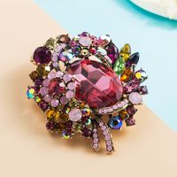 Fashion Flower Alloy Brooch Diamond Pin Clothes Accessories Corsage Jewelry sku image 2