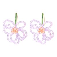 Simple Fashion Handmade Crystal Flower Earrings sku image 7