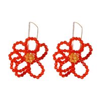 Simple Fashion Handmade Crystal Flower Earrings sku image 1