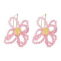 Simple Fashion Handmade Crystal Flower Earrings sku image 2