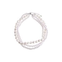 Fashion Multi-layer Winding Pearl Clavicle Chain Short Necklace sku image 1