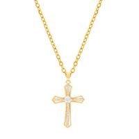 Exaggerated Cross Necklace Geometric Micro-inlaid Zircon Necklace sku image 3