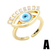 Fashion Snake Female Eye Pentagram Opening Adjustable Ring Copper sku image 1